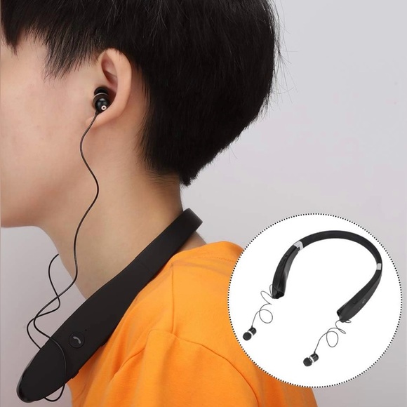 SX-991 Bluetooth Wireless Stereo Neckband Earbuds, Foldable Neck Hanging Type. - Picture 6 of 9
